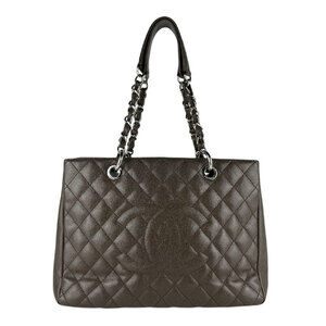 Chanel GST Shoulder Bag, Caviar Leather, Brown, Women's, z9805